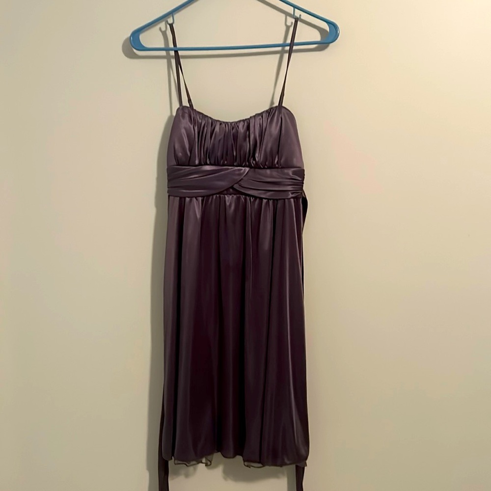 Formal gray satin dress
